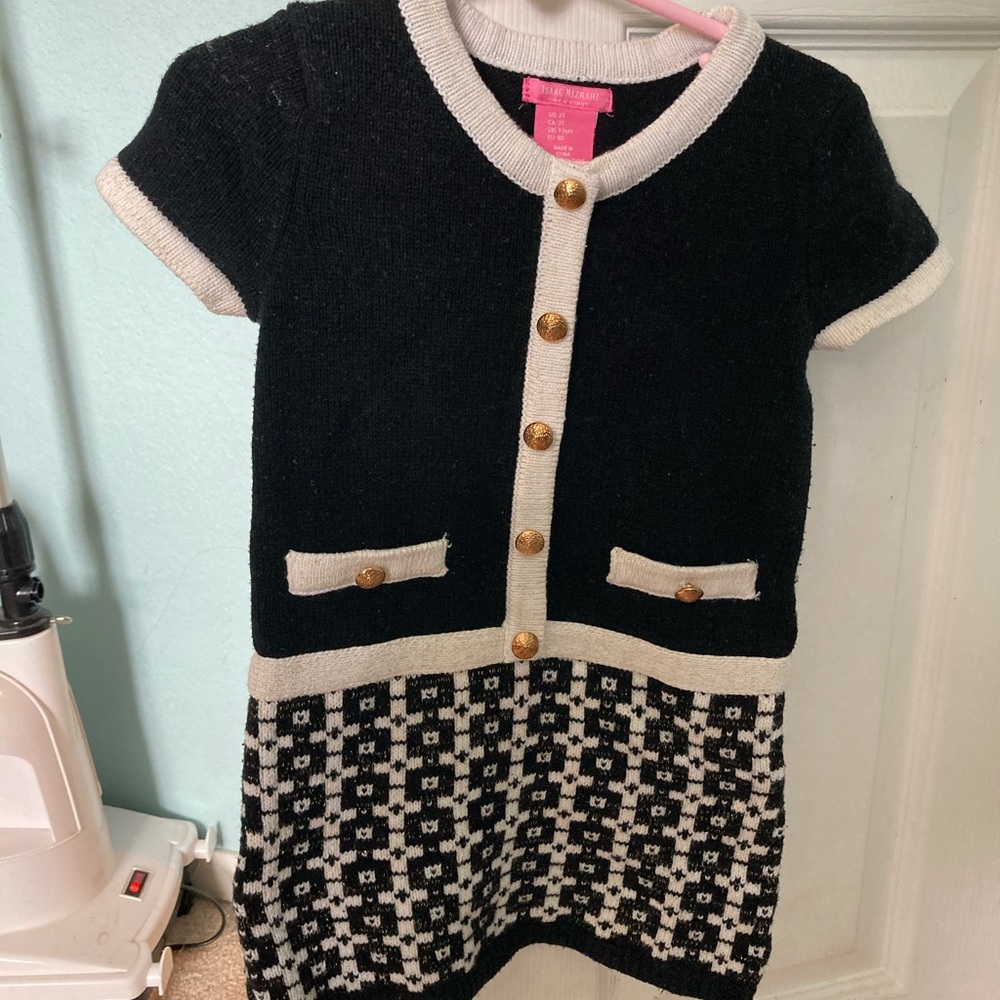 Darling black and white sweater dress.